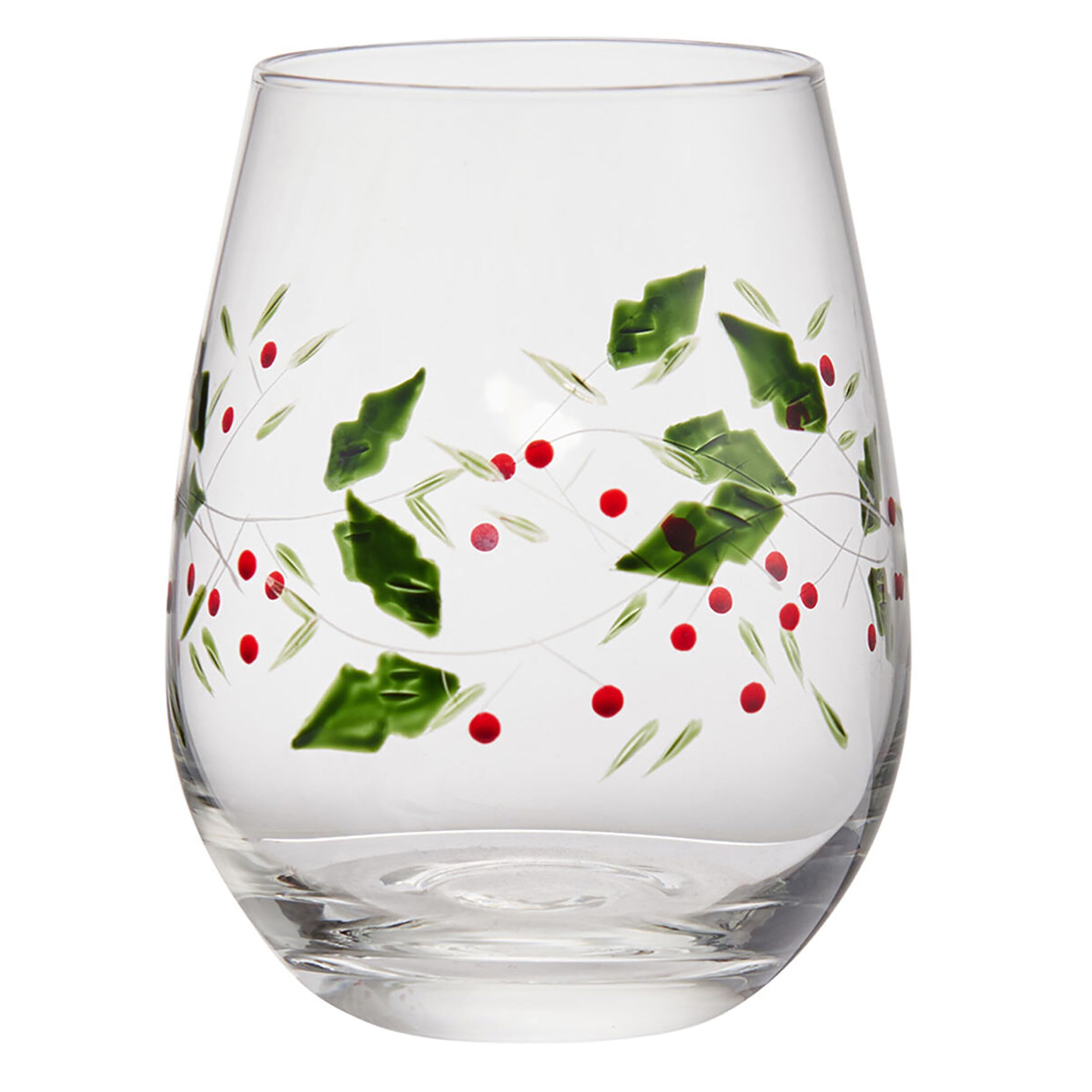 Pfaltzgraff Winterberry Goblets, 20oz Stemless Wine, Multicolor