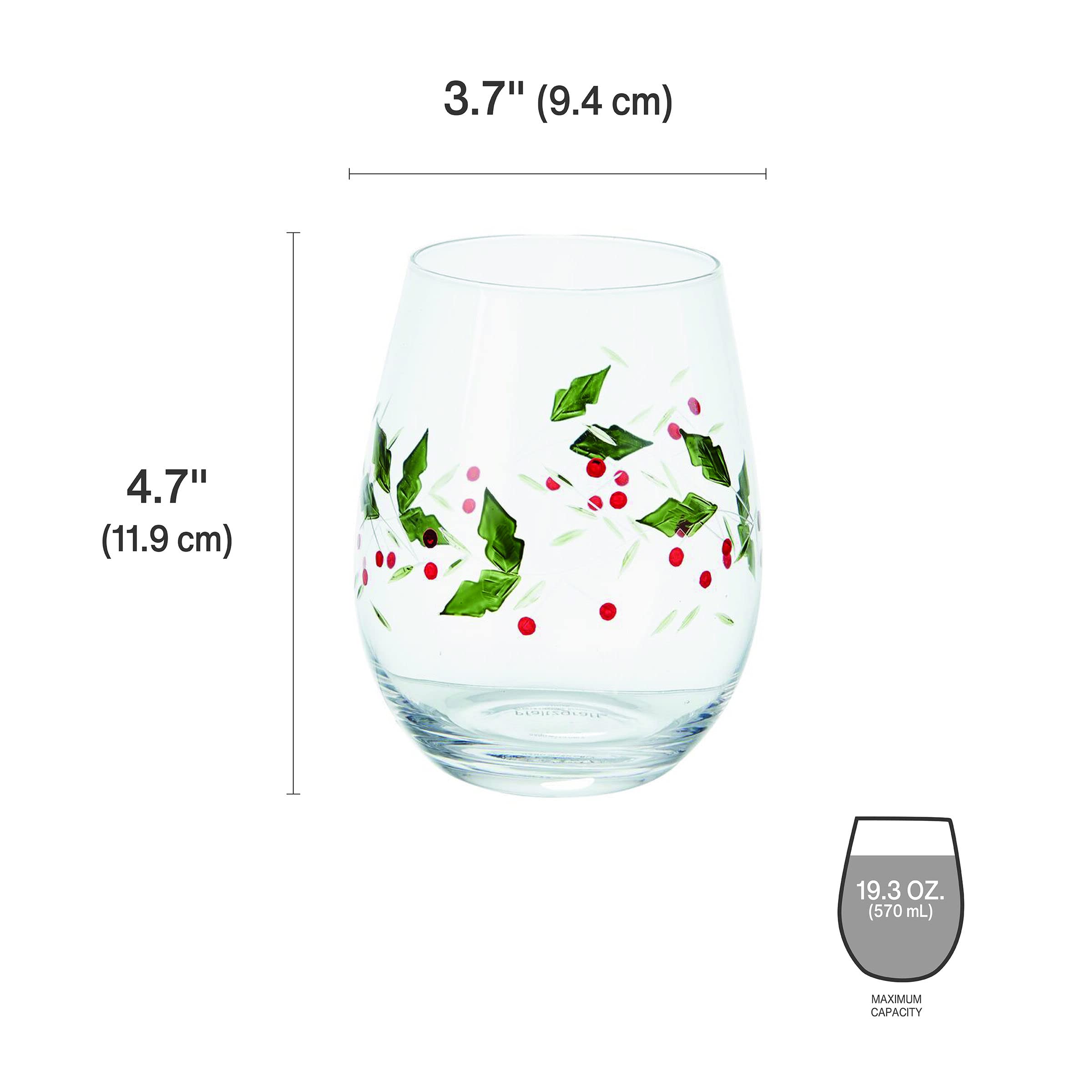 Pfaltzgraff Winterberry Goblets, 20oz Stemless Wine, Multicolor