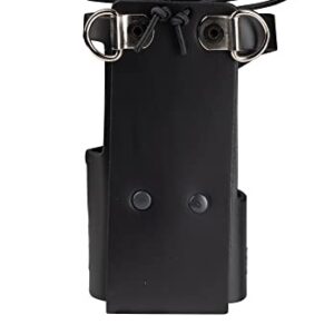 Radio Case Two Way Radio Holder Leather Holster with Adjustable Elastic Band Fits for Motorola APX 6000/6000XE or 8000/8000XE (Model 1.5) Black
