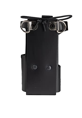 Radio Case Two Way Radio Holder Leather Holster with Adjustable Elastic Band Fits for Motorola APX 6000/6000XE or 8000/8000XE (Model 1.5) Black