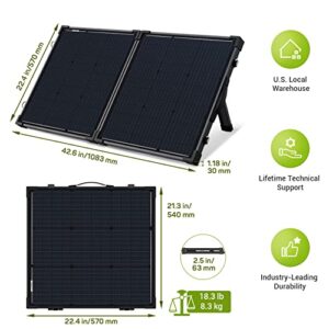 HQST 100 Watt 12 Volt 9BB Cell Portable Solar Panel Suitcase w/ 30 Amp PWM Charge Controller for Solar Generator, Power Station, Battery Charging, RV, Camping, Off-Grid