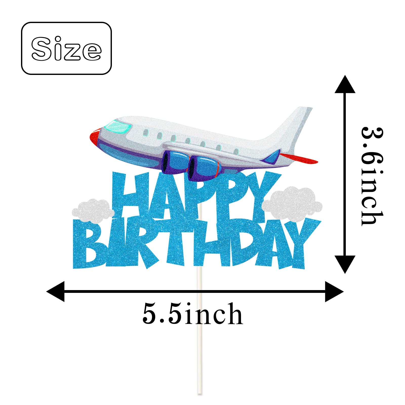 LECAKTO Airplane Birthday Cake Topper,Airplane Travel Themed Birthday Party Decorations for Kids Birthday Party,Kids Plane Theme Party Baby Shower