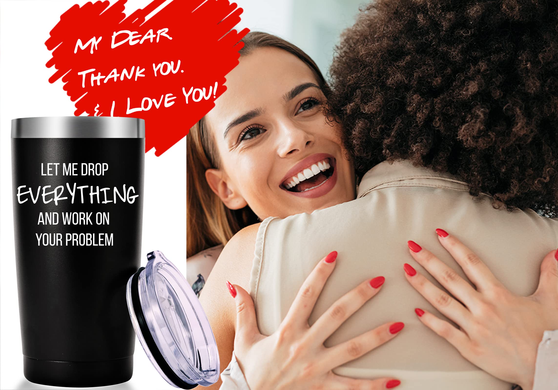 Let Me Drop Everything And Work On Your Problem Travel Mug Tumbler.Work Gifts.Office Gifts for Boss,Coworker,Colleague, Manger. Birthday Christmas Gift for Men Women Office Friend(20oz Black)