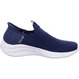 Skechers Women's Hands Free Slip Ins Ultra Flex 3.0 Smooth Step Sneaker, Navy, 7.5