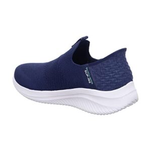 Skechers Women's Hands Free Slip Ins Ultra Flex 3.0 Smooth Step Sneaker, Navy, 7.5