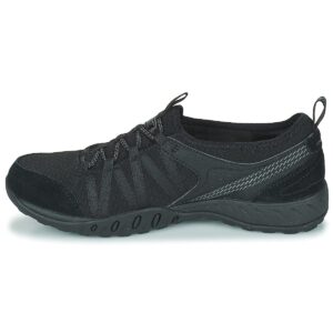 skechers women's relaxed fit, breathe-easy rugged sneaker, black, 9 m us