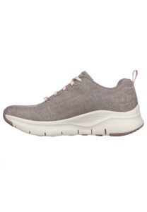 skechers women's arch fit - comfy wave - dark taupe knit/trim - us 9