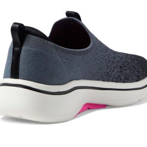 Skechers Go Walk Arch Fit - Lunar Views Black/Hot Pink 8 B (M)