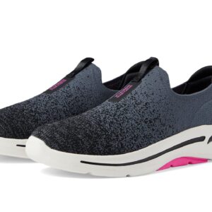 Skechers Go Walk Arch Fit - Lunar Views Black/Hot Pink 8 B (M)