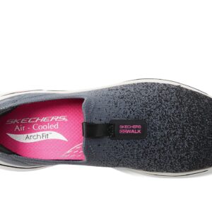 Skechers Go Walk Arch Fit - Lunar Views Black/Hot Pink 8 B (M)