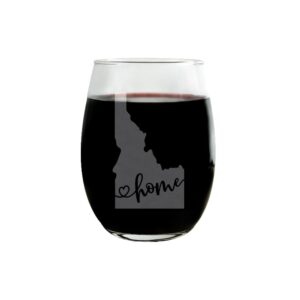 idaho wine glass - idaho wine glasses, state wine glass, state glasses, state pride wine glass