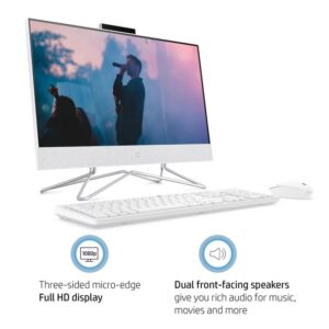 HP 2024 21.5" FHD All-in-One Desktop Intel 4-Core Pentium Silver J5040 Intel UHD Graphics 32GB DDR4 1TB NVMe SSD WiFi AC BT HDMI Webcam RJ45 Wilress KB&Mouse White Windows 11 Pro w/RE Accessories