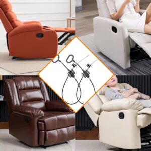2Pcs Sofa Recliner Pull Cables Replacement，Recliner Sofa Chair Couch Release Lever Pull Handle，Fits Ashley and Most Recliner Sofa Brand，Exposed Cable Length 4.9", Total Length is 31"。 (D ring)