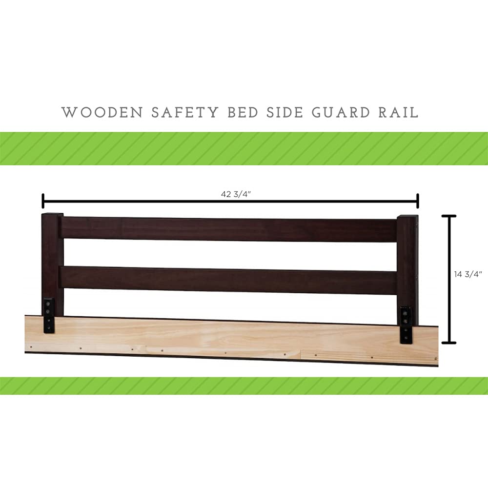 Wooden Safety Bed Side Guard Rail for Toddler, Kids and Children’s Beds (Cherry)