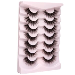 Onlyall Lashes Mink False Eyelashes Natural Wispy Lashes Soft Faux Mink Lashes Fluffy False Lashes 16MM A04