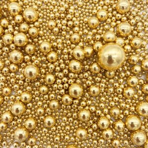 weraru bright gold pearl sugar sprinkles candy mixing size baking cake decorations cupcake toppers cookie decorating celebrations wedding shower party chirstmas supplies 120g/ 4.2oz