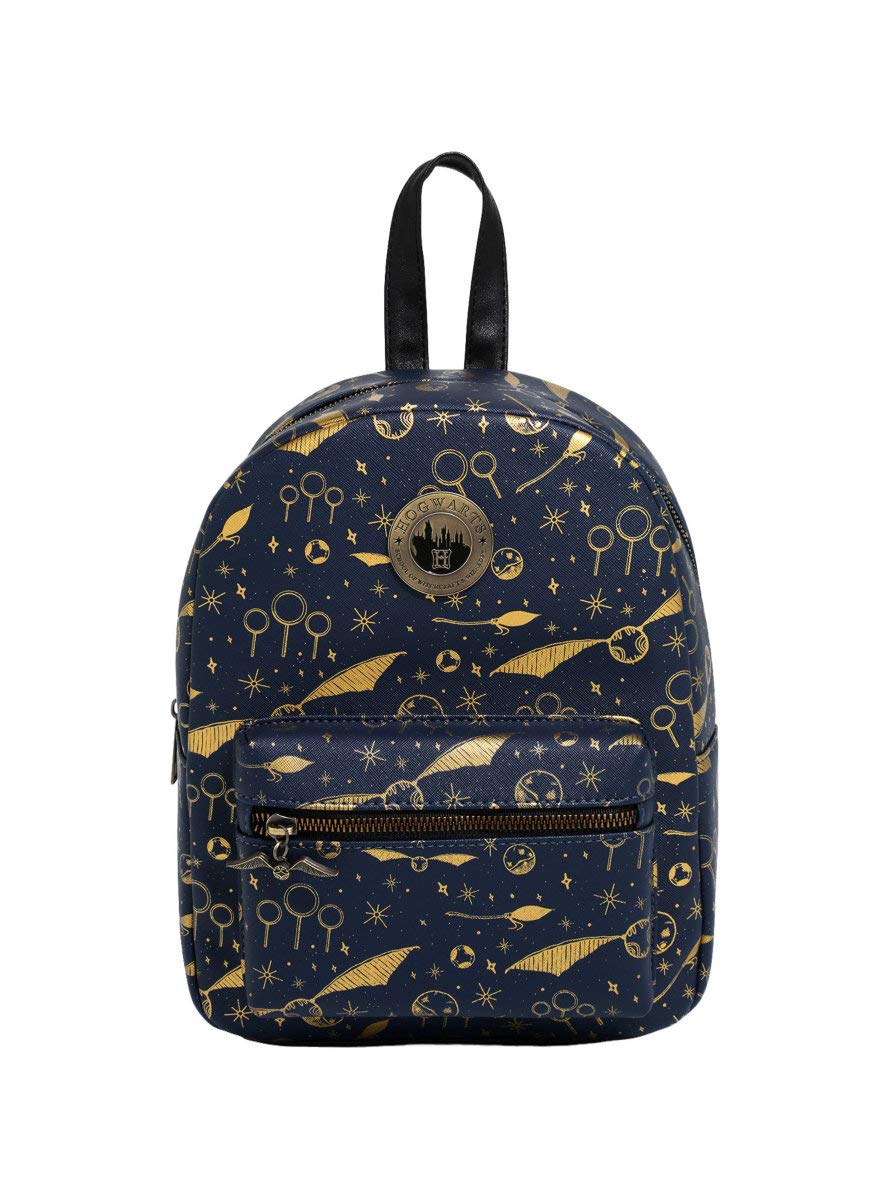 Hot Topic Exclusive: Harry Potter Navy & Gold Quidditch Mini Backpack - Officially Licensed for Wizards, Exclusive to Hot Topic!