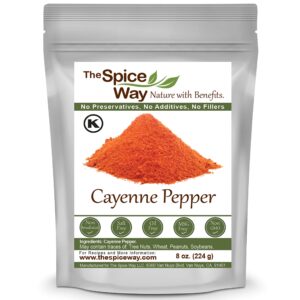 The Spice Way Red Pepper Premium Cayenne Ground - 8 oz - pure chile powder with 80,000 Heat Units