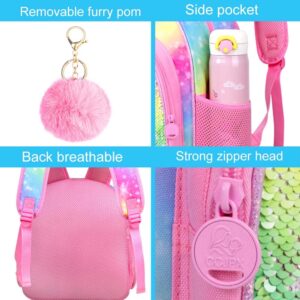 WZLVO Toddler Backpack for Girls, 12" Cute Unicorn Preschool Sequin Bookbag, Kindergarden School bag for little Kids