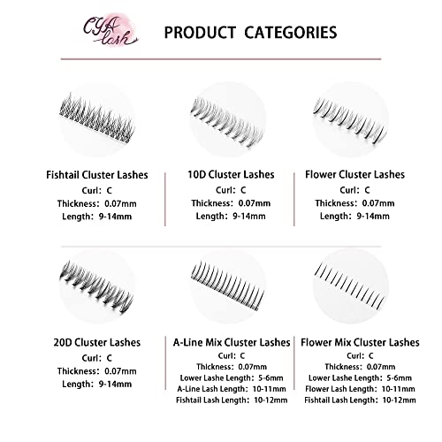 LMQLASH 10D Cluster Lash 9-14mm/curl C/0.07/Individual Eyelashes Natural Diy individual cluster Eyelash