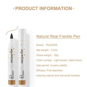 AKARY Freckle Pen, Lifelike Freckle Makeup Pen Freckle Color Concealer Pen, Waterproof Longlasting Soft Dot Spot Professional Faux Freckles for Natural Effortless Sun Kissed Makeup (1Pc, Dark Brown)