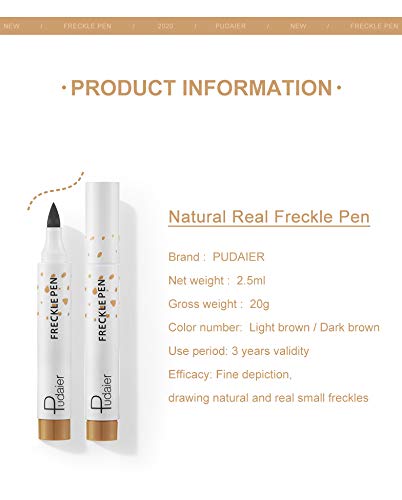 AKARY Freckle Pen, Lifelike Freckle Makeup Pen Freckle Color Concealer Pen, Waterproof Longlasting Soft Dot Spot Professional Faux Freckles for Natural Effortless Sun Kissed Makeup (1Pc, Dark Brown)