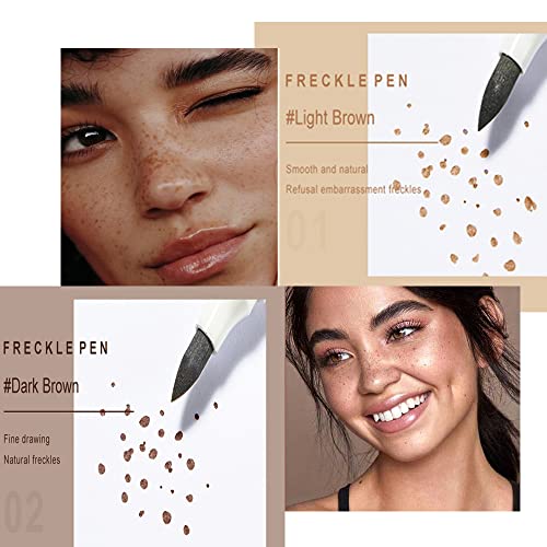 AKARY Freckle Pen, Lifelike Freckle Makeup Pen Freckle Color Concealer Pen, Waterproof Longlasting Soft Dot Spot Professional Faux Freckles for Natural Effortless Sun Kissed Makeup (1Pc, Dark Brown)