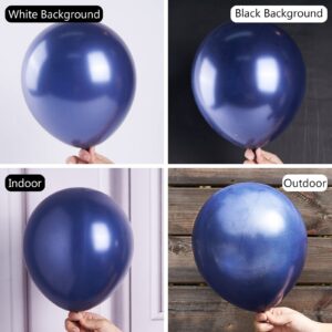 PartyWoo Navy Blue Balloons, 100 pcs Pearl Navy Blue Balloons Different Sizes Pack of 18 Inch 12 Inch 10 Inch 5 Inch Balloons for Balloon Garland Arch as Party Decorations, Birthday Decorations