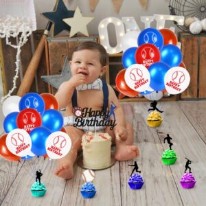 BANBALLON 53 PCS Baseball Party Decorations Baseball Party Supplies Including Happy Birthday Banner Balloons and Baseball cake toppers for Sports Theme Birthday Party and Baseball Theme Party Decor