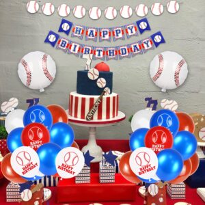 BANBALLON 53 PCS Baseball Party Decorations Baseball Party Supplies Including Happy Birthday Banner Balloons and Baseball cake toppers for Sports Theme Birthday Party and Baseball Theme Party Decor