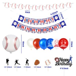 BANBALLON 53 PCS Baseball Party Decorations Baseball Party Supplies Including Happy Birthday Banner Balloons and Baseball cake toppers for Sports Theme Birthday Party and Baseball Theme Party Decor