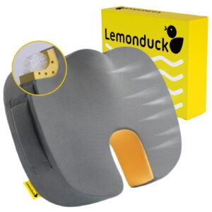 lemonduck seat cushion, memory foam chair cushion for office chair car seat wheelchair, sciatica coccyx tailbone back pain relief
