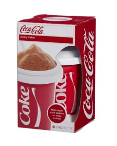 chillfactor coca cola slushy maker - reusable slushy maker cup, homemade slushies. squeeze cup slushy maker kitchen toys