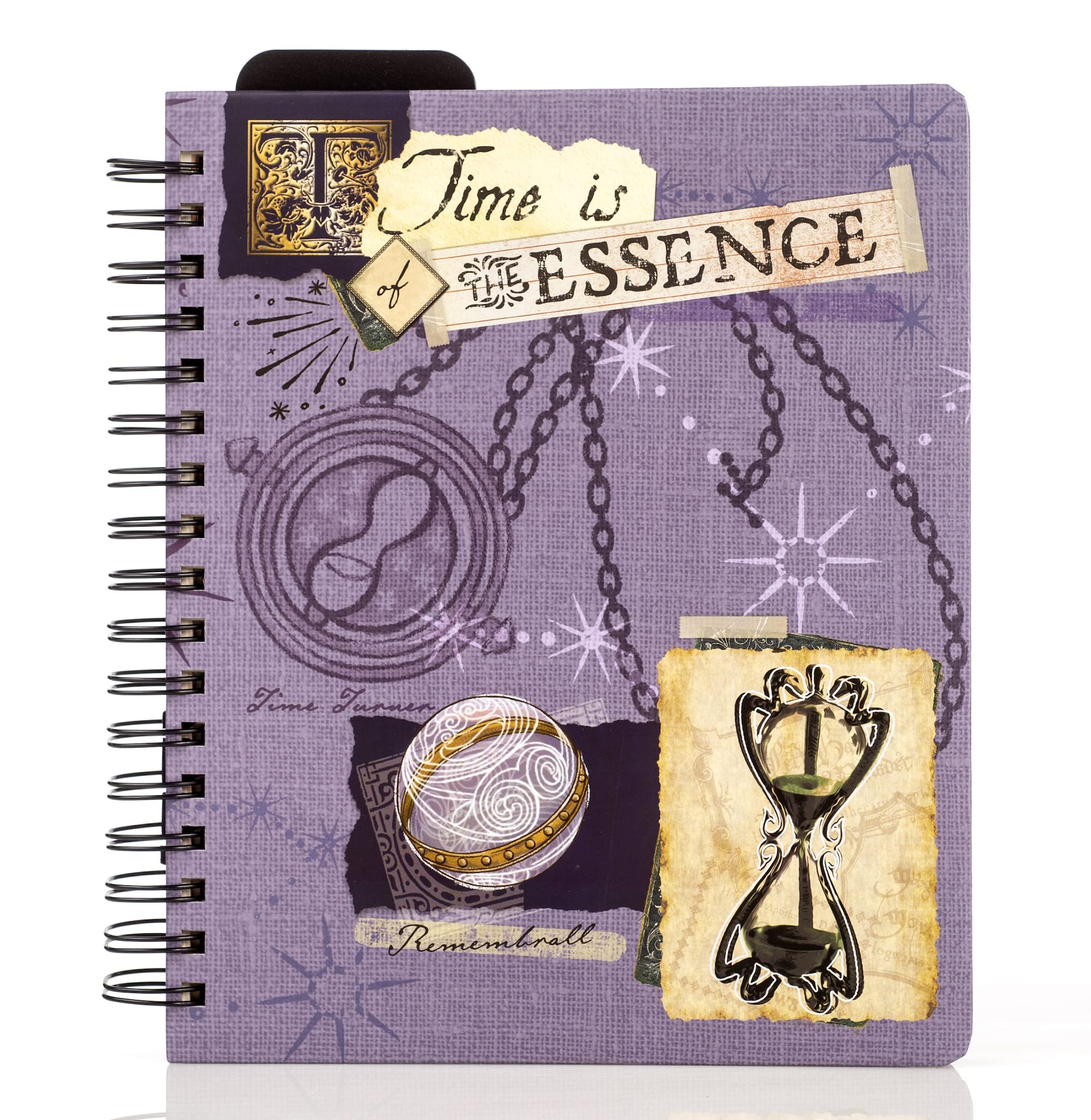 Conquest Journals Harry Potter Time is of The Essence Undated Spiral Planner, Vertical Format, Wrapped Book Board Cover, Spiral Bound, 5 Sticker Sheets, Elastic Closure Strap, Bookmark, 7.75"x9.25"