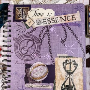 Conquest Journals Harry Potter Time is of The Essence Undated Spiral Planner, Vertical Format, Wrapped Book Board Cover, Spiral Bound, 5 Sticker Sheets, Elastic Closure Strap, Bookmark, 7.75"x9.25"