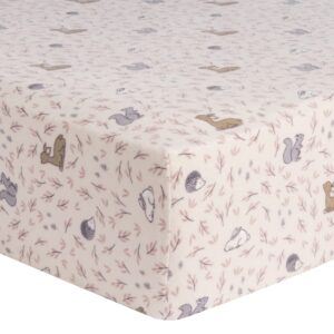 trend lab autumn forest deluxe flannel fitted crib sheet, peach
