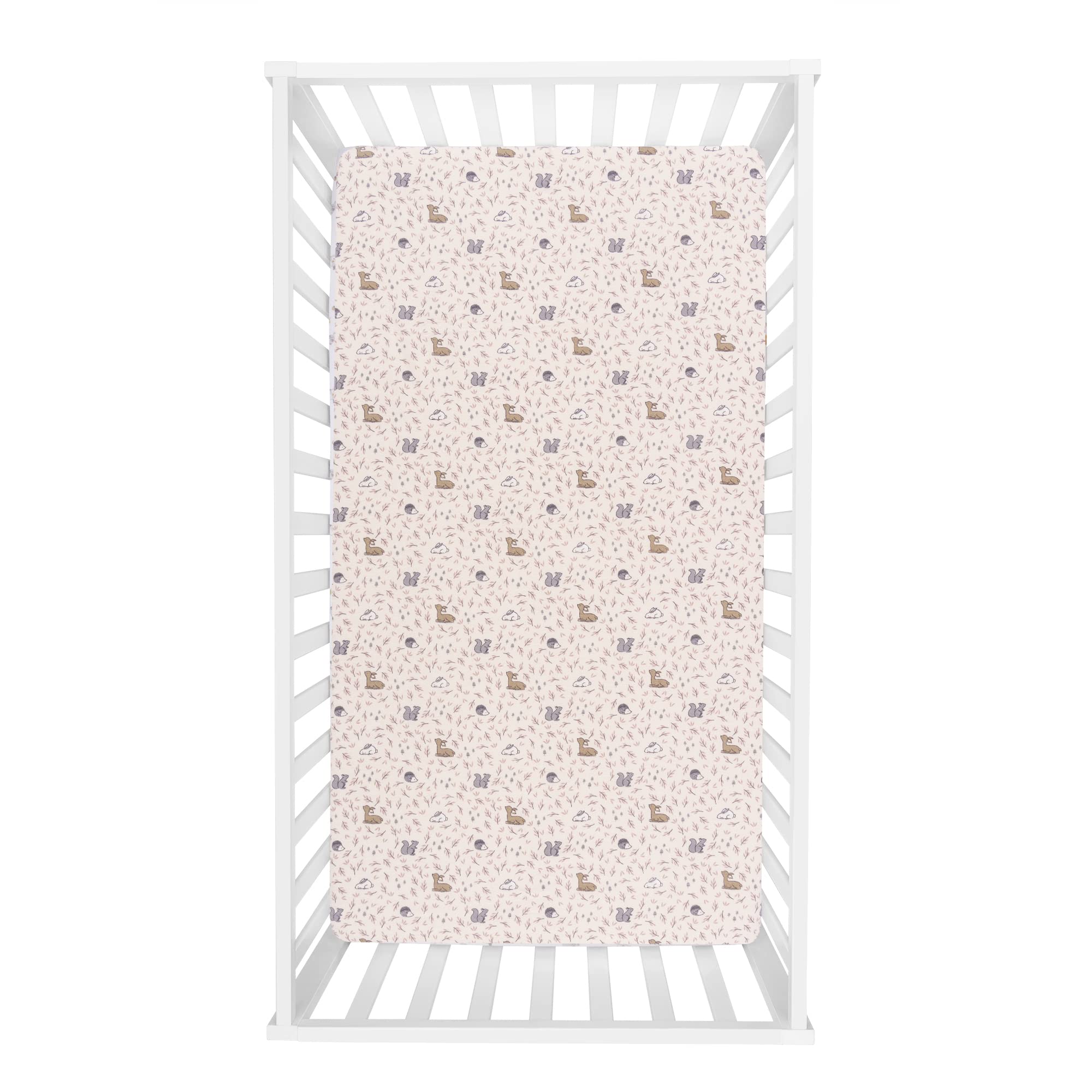 Trend Lab Autumn Forest Deluxe Flannel Fitted Crib Sheet, Peach
