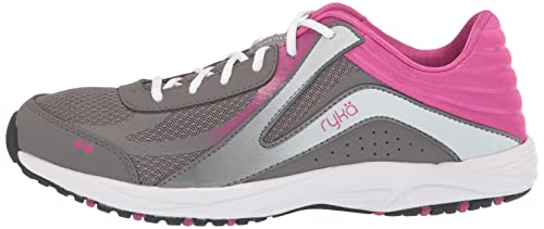 Ryka Women's Dash Pro Walking Shoe Grey/Pink 10 M
