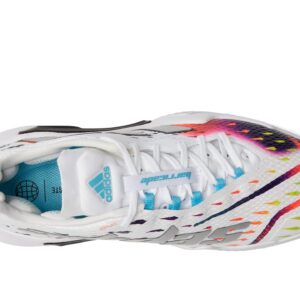 adidas Women's Barricade Tennis Shoe, White/Silver Metallic/Bright Cyan, 8