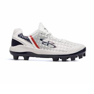 boombah women's dart star fade molded cleat white/navy/gray - size 10