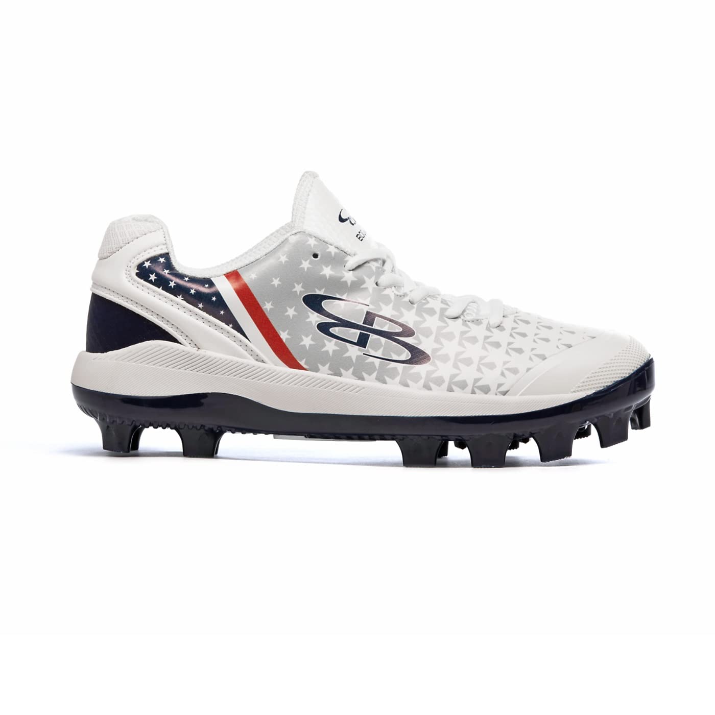 Boombah Women's Dart Star Fade Molded Cleat White/Navy/Gray - Size 10