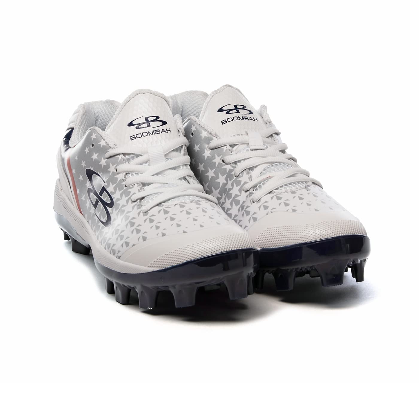 Boombah Women's Dart Star Fade Molded Cleat White/Navy/Gray - Size 10