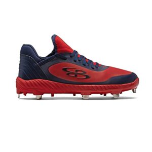boombah women's raptor awr metal cleat red/navy - size 9