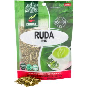 hanan ruda loose herbs (rue) 1.4 oz (40 g) - natural, dried plant leaf - herb of grace for herbal tea digestive supplement, 1 pouch