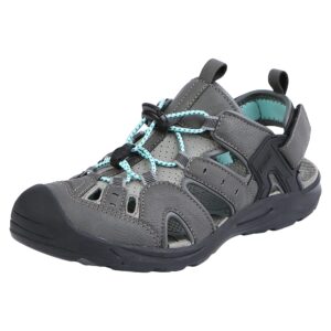 northside women's burke 3.0 sport sandal, dark gray/aqua-077, 9