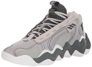 adidas exhibit b womens mid basketball shoe, grey/white/team dark grey, 11.5