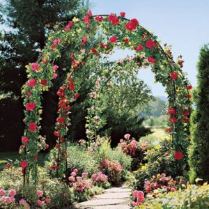 Metal Pergola Arbor, Outdoor Flower Garden Arch Trellis, Durable Steel Garden Arbor for Climbing Plants, Wedding Decoration, 7'8" H x 4'5" W