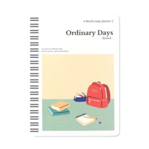 monolike ordinary days 4 month study planner, school bag - academic planner, weekly & monthly planner, study plan