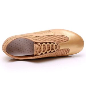 DKZSYIM Women&Men Ballroom Dance Practice Shoes Closed Toe Latin Tango Modern Dance Teaching Shoes,US 7.5