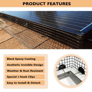 Prolee 100FT Solar Panel Bird/Critter Guard Anti-Rust with 100 Fastener Clips Rooftop Solar Panel Bird Wire Screen, Removable Without Damage (6 Inch x 100 Feet)